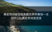 赛前预测被彻底推翻世界杯赛场一次回防让比赛走势彻底改变